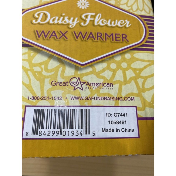 Vintage Great American Embossed Mustard Yellow Daisy Flower Electric Wax Warmer - Picture 11 of 12